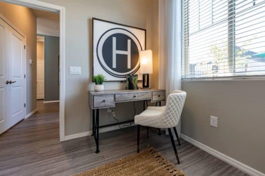 Bedroom with desk